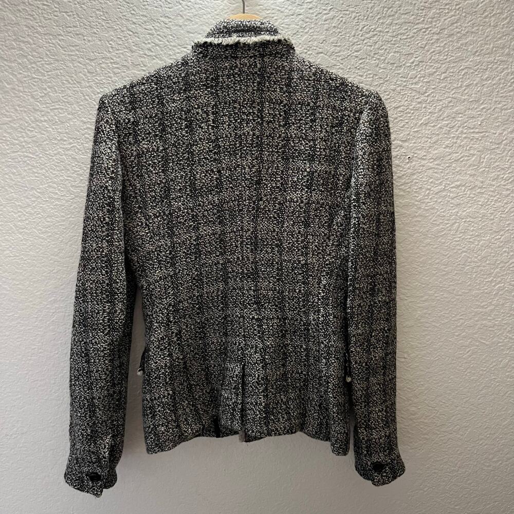 Isabel Marant Étoile Black White Tweed Blazer Jacket Wool Linen Size 38 - Picture 4 of 7
